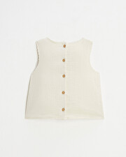 Blouse sans manches brod&eacute;e Coloris naturel  Natalys