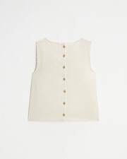 Blouse sans manches brod&eacute;e Coloris naturel  Natalys