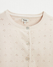 Cardigan en tricot ajour&eacute; Coloris rose  Natalys