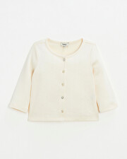 Cardigan en c&ocirc;tes en coton Coloris craie  Natalys