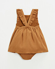 Robe en cr&ecirc;pe Coloris bronze  Natalys