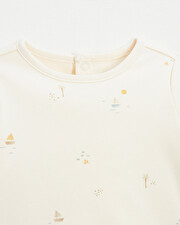 Tee-shirt imprim&eacute; marin Coloris &eacute;cru  Natalys