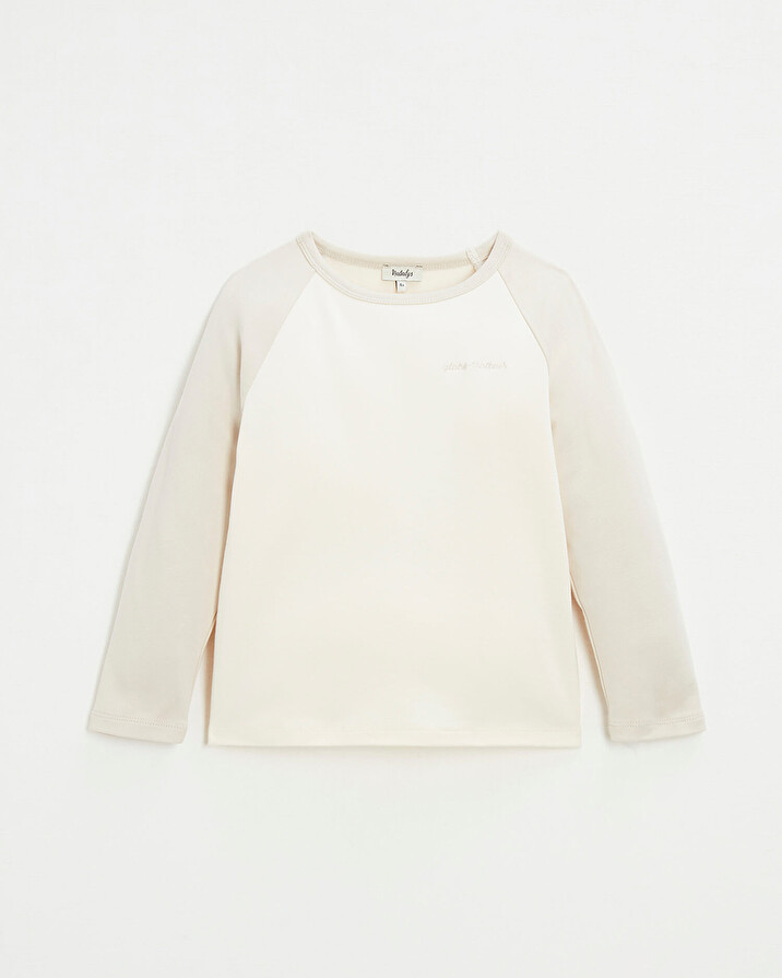 Tee-shirt bicolore brod&eacute; Coloris &eacute;cru  Natalys