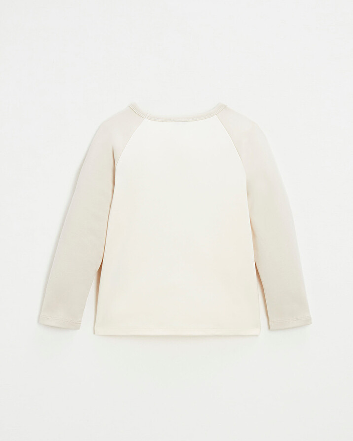 Tee-shirt bicolore brod&eacute; Coloris &eacute;cru  Natalys