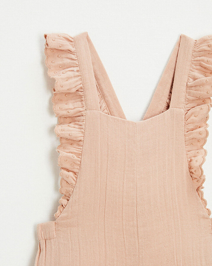 Combinaison en gaze de coton Coloris rose poudr&eacute;  Natalys
