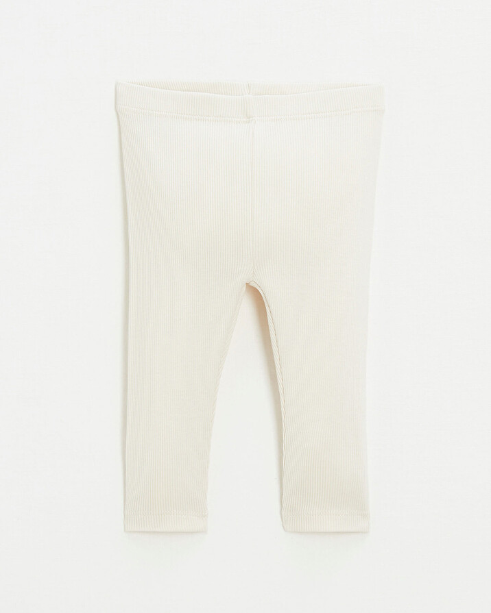 Legging en c&ocirc;tes en coton Coloris craie  Natalys