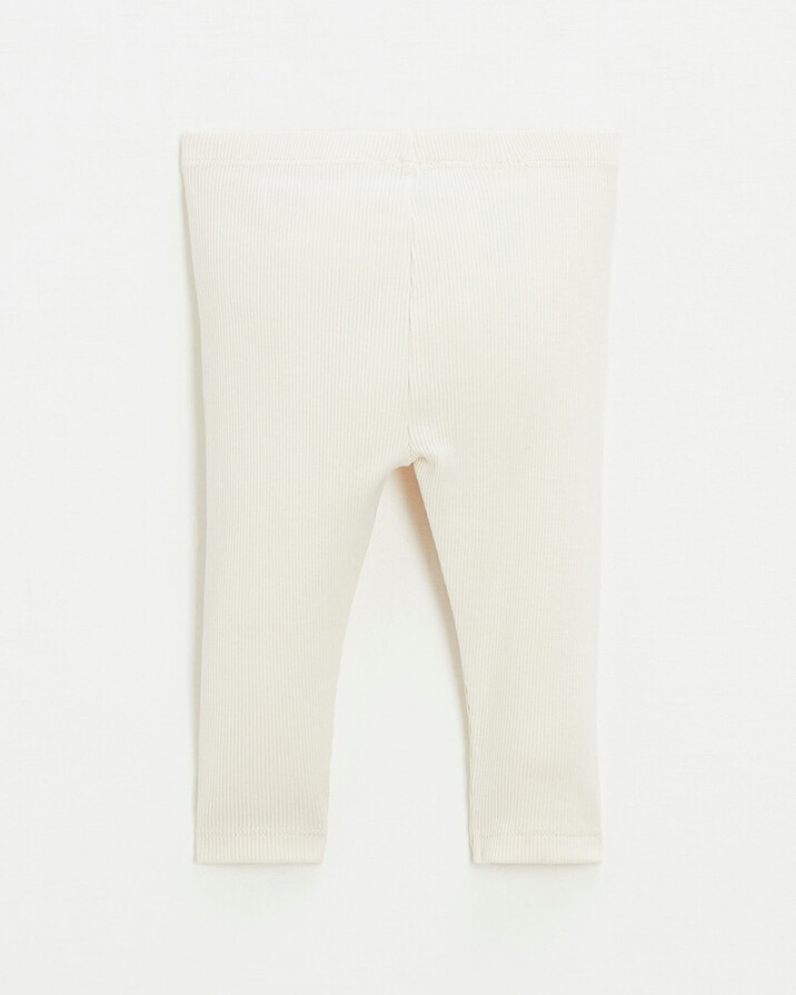 Legging en c&ocirc;tes en coton Coloris craie  Natalys