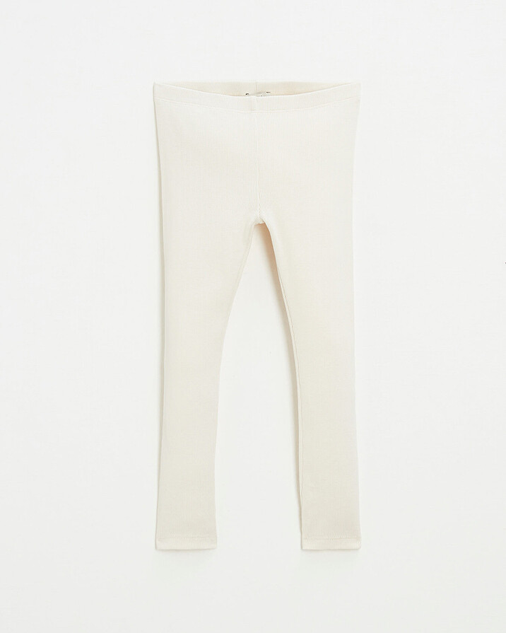 Legging en c&ocirc;tes en coton Coloris craie  Natalys