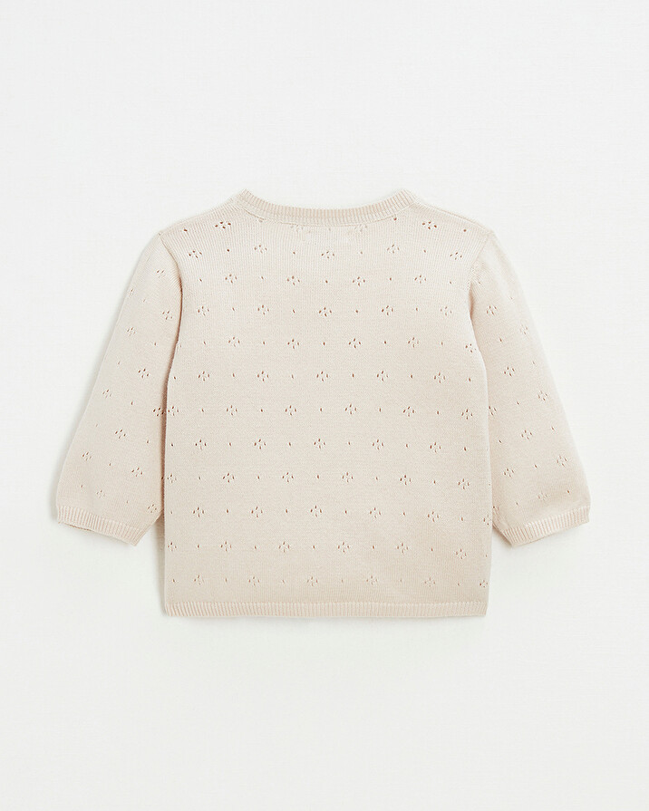 Cardigan en tricot ajour&eacute; Coloris rose  Natalys