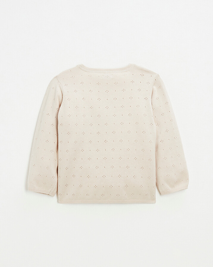 Cardigan en tricot ajour&eacute; Coloris rose  Natalys