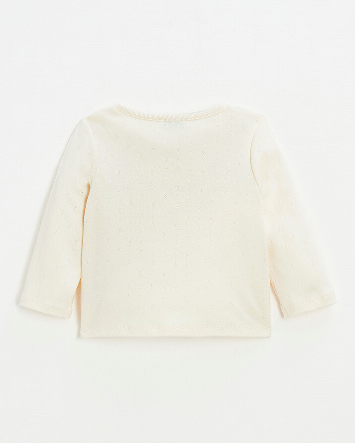 Cardigan en c&ocirc;tes en coton Coloris craie  Natalys