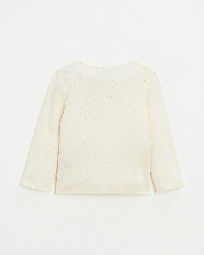 Cardigan en c&ocirc;tes en coton Coloris craie  Natalys