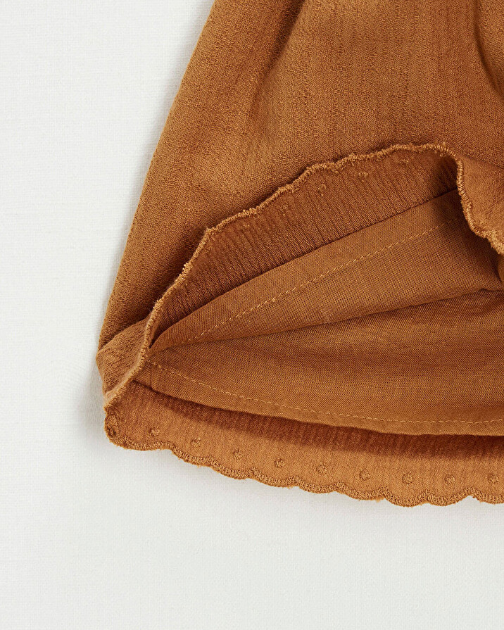 Robe en cr&ecirc;pe Coloris bronze  Natalys
