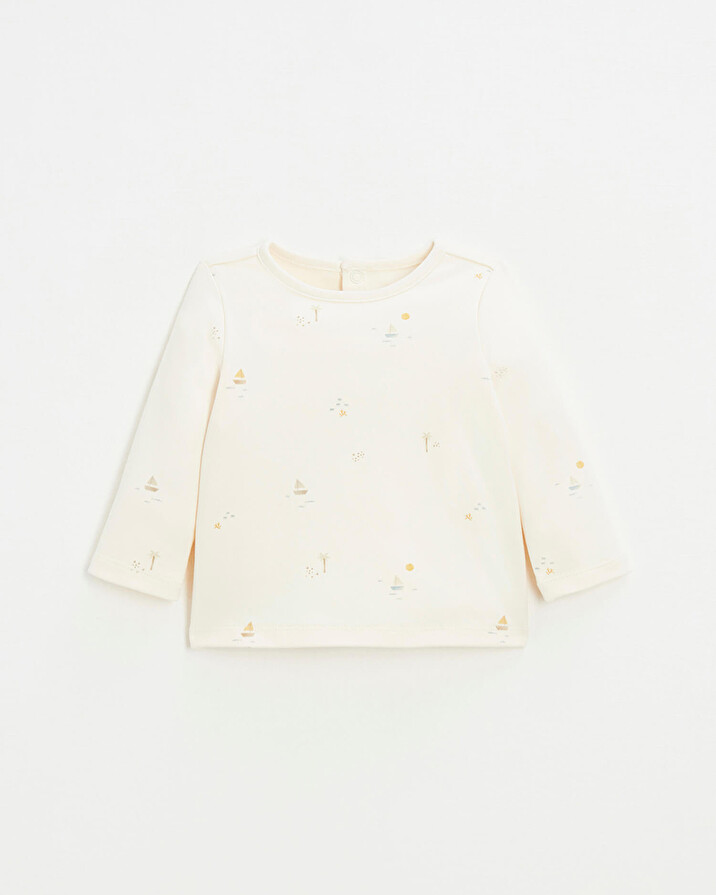 Tee-shirt imprim&eacute; marin Coloris &eacute;cru  Natalys