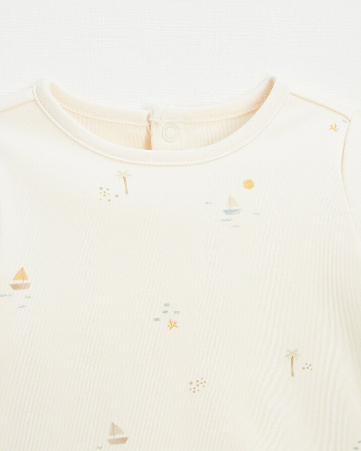 Tee-shirt imprim&eacute; marin Coloris &eacute;cru  Natalys