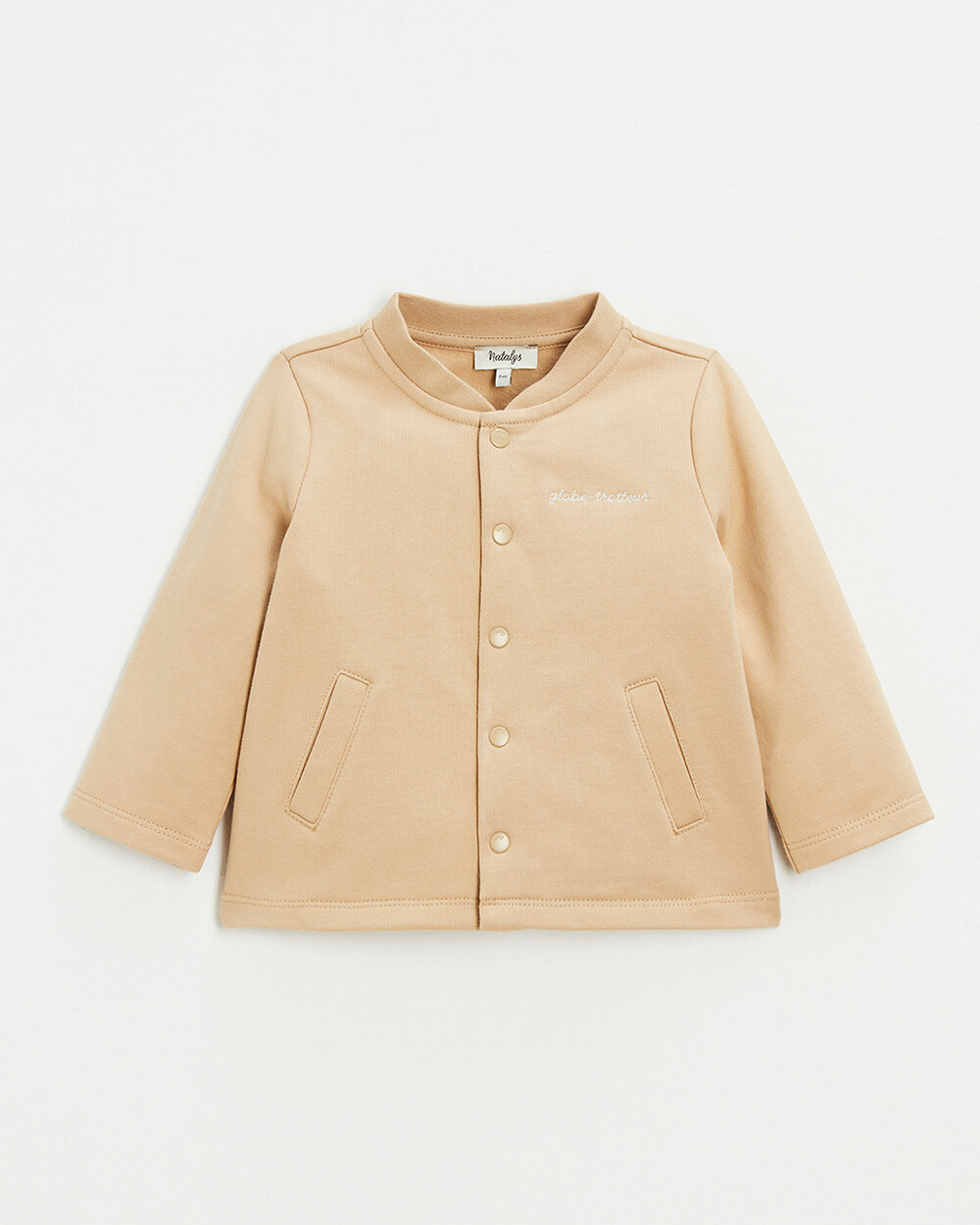 Gilet en molleton brod&eacute; Coloris camel  Natalys
