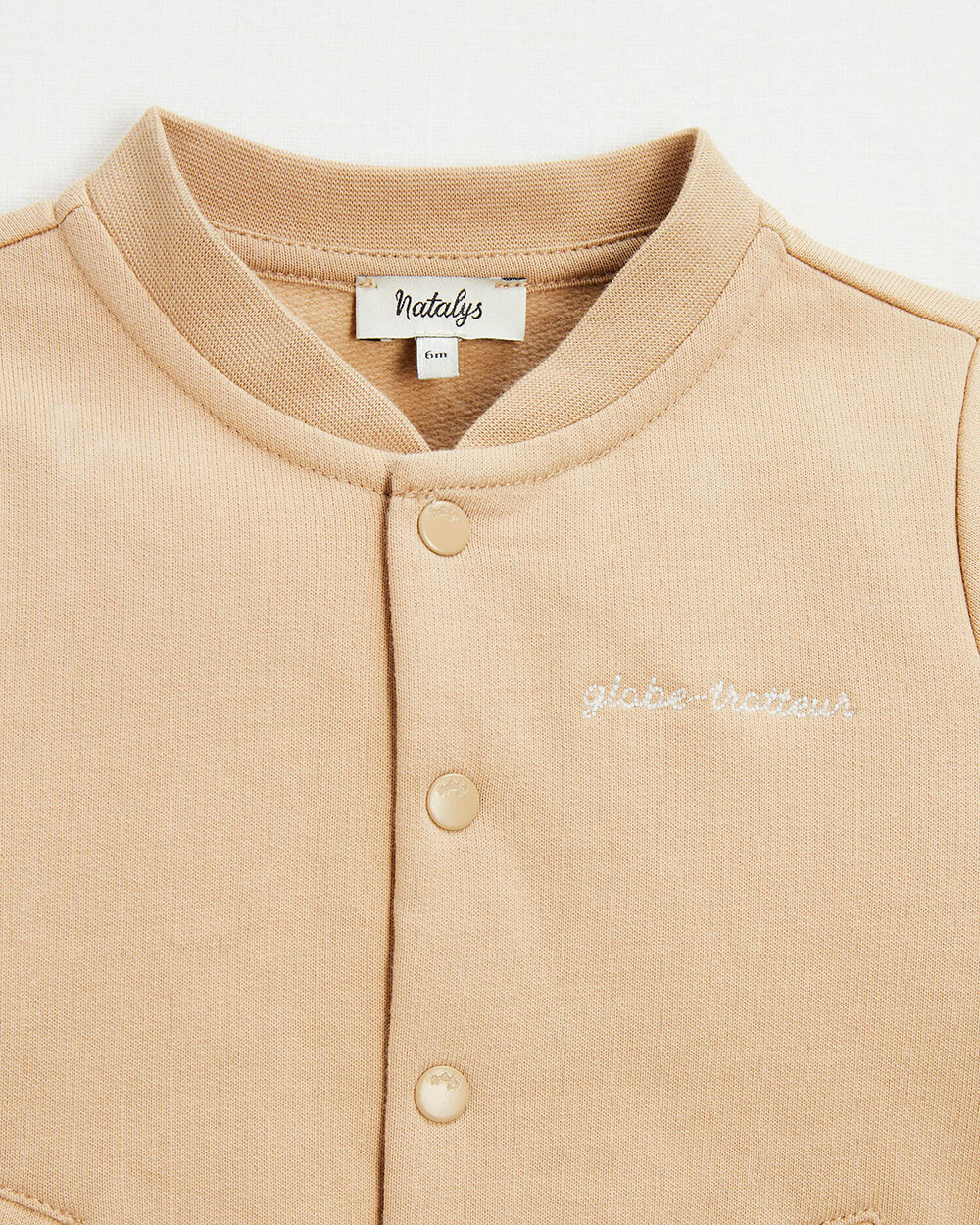 Gilet en molleton brod&eacute; Coloris camel  Natalys