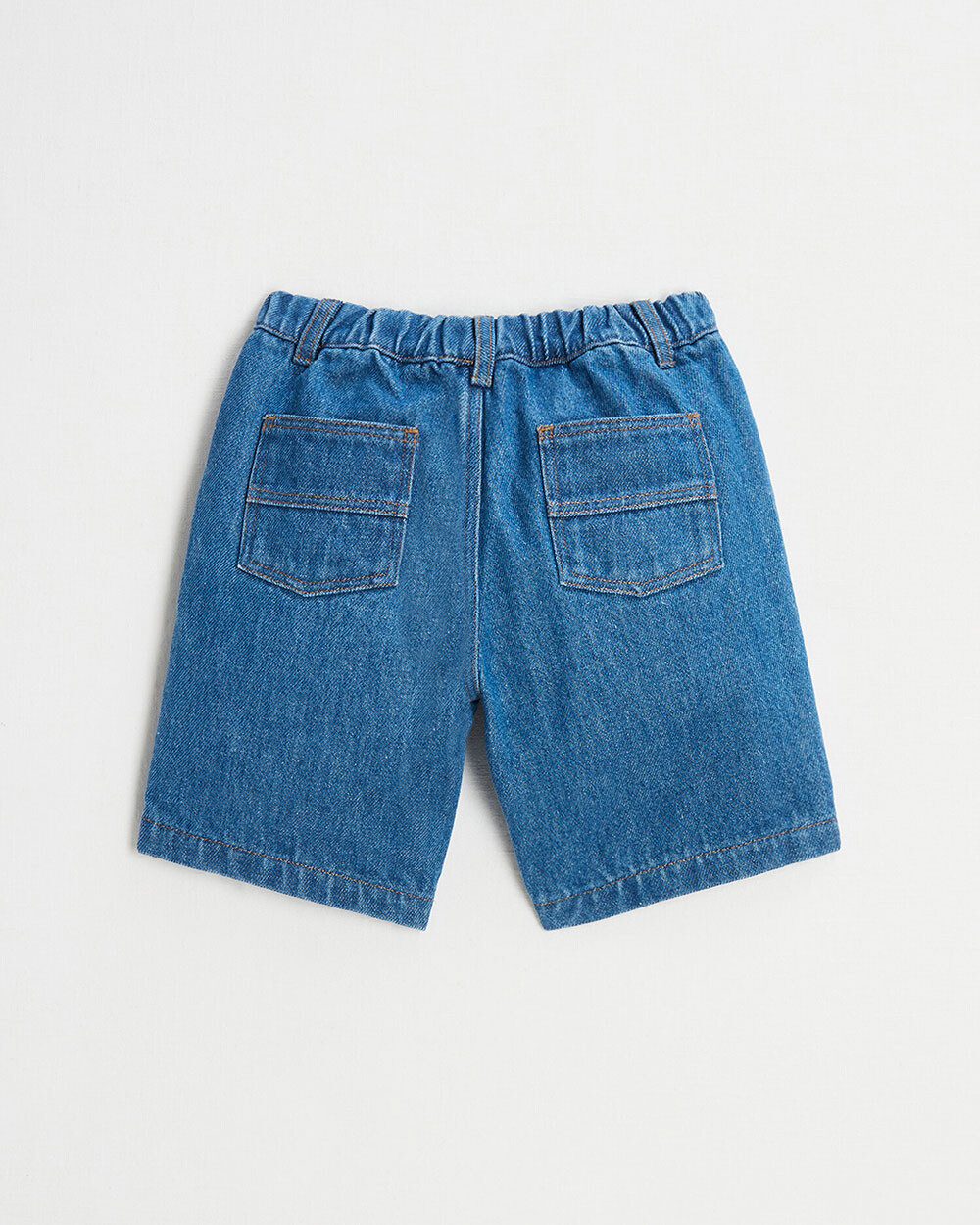Bermuda en denim brut Coloris bleu fonc&eacute;  Natalys