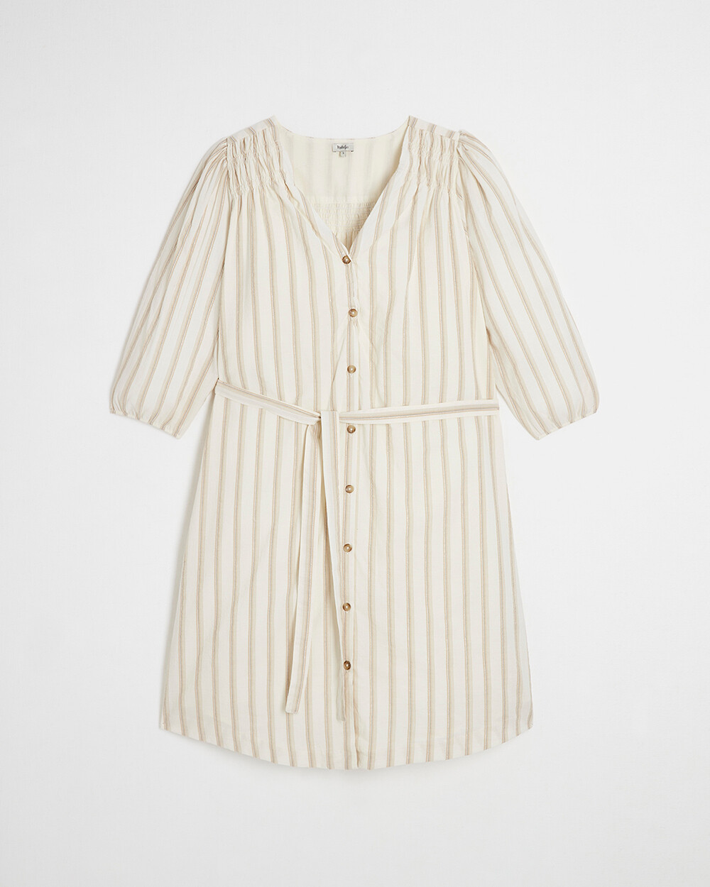 Robe ray&eacute;e en voile de coton Coloris &eacute;cru  Natalys