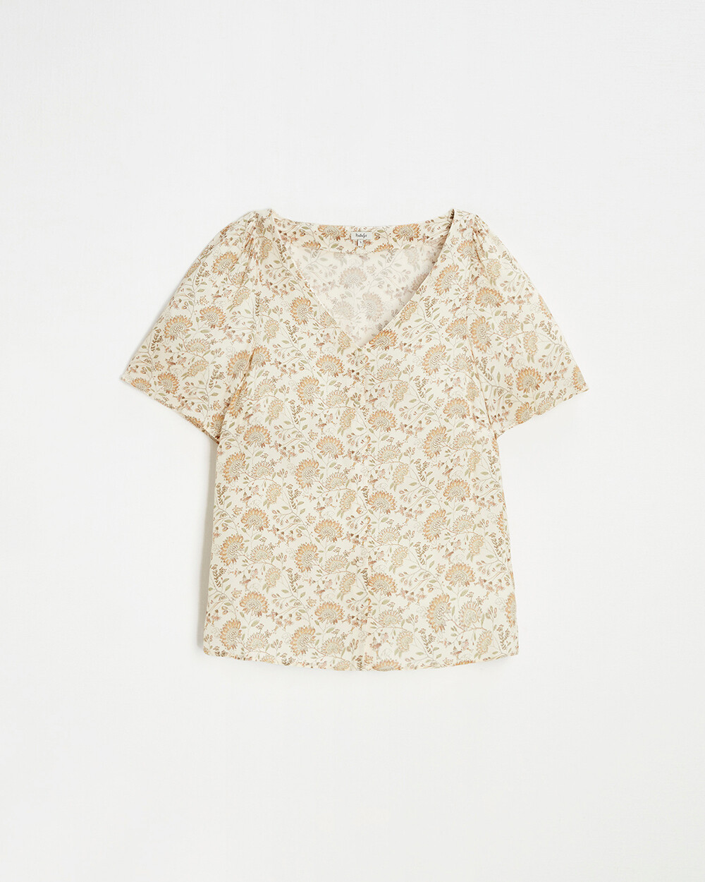 Blouses en cr&ecirc;pe Imprim&eacute; fleurs indiennes  Natalys