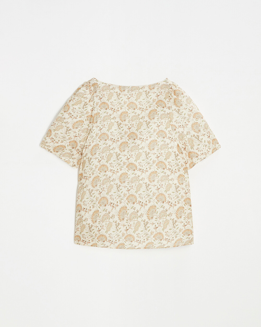 Blouses en cr&ecirc;pe Imprim&eacute; fleurs indiennes  Natalys