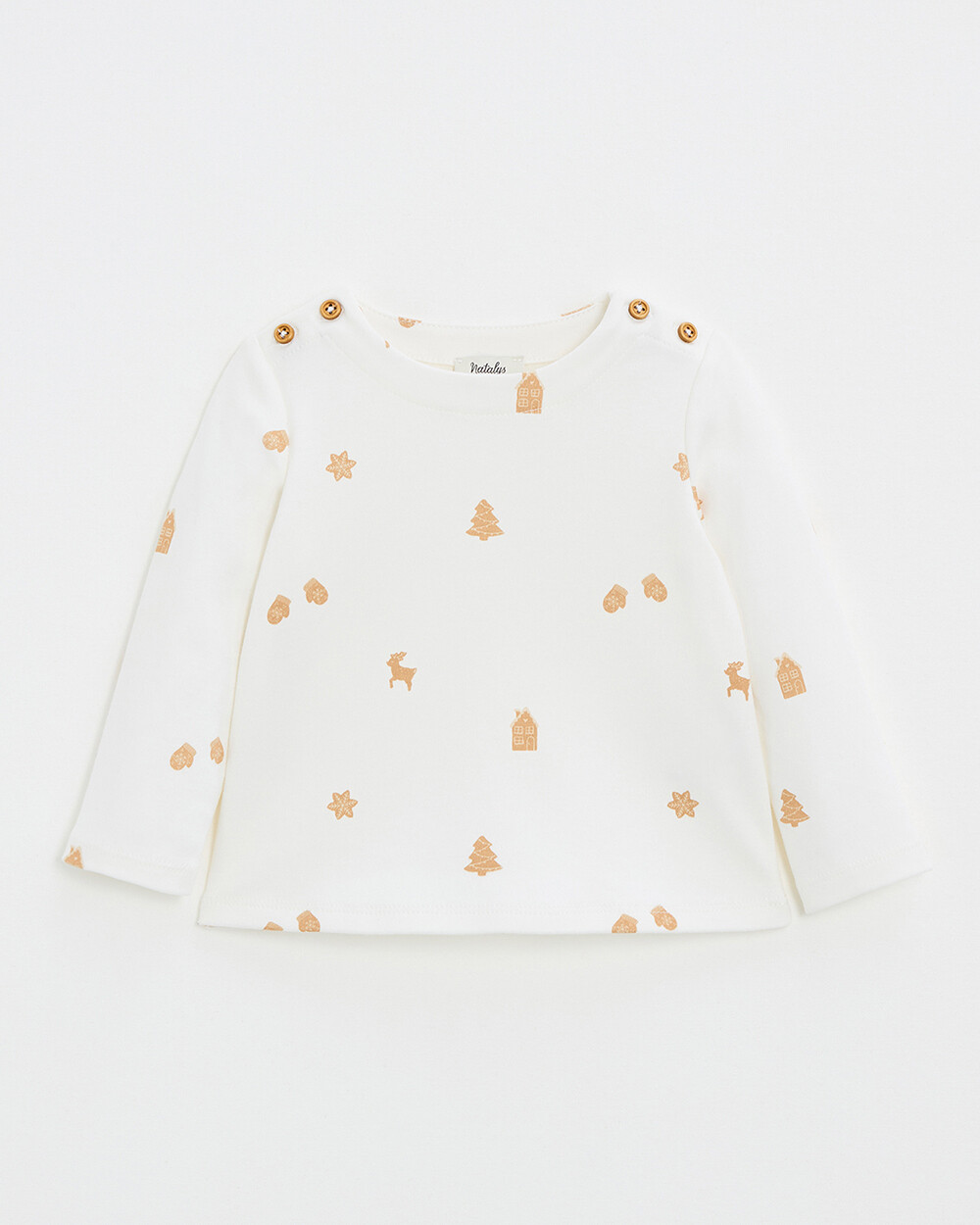 T-shirt manches longues imprim&eacute; Imprim&eacute; biscuits  Natalys