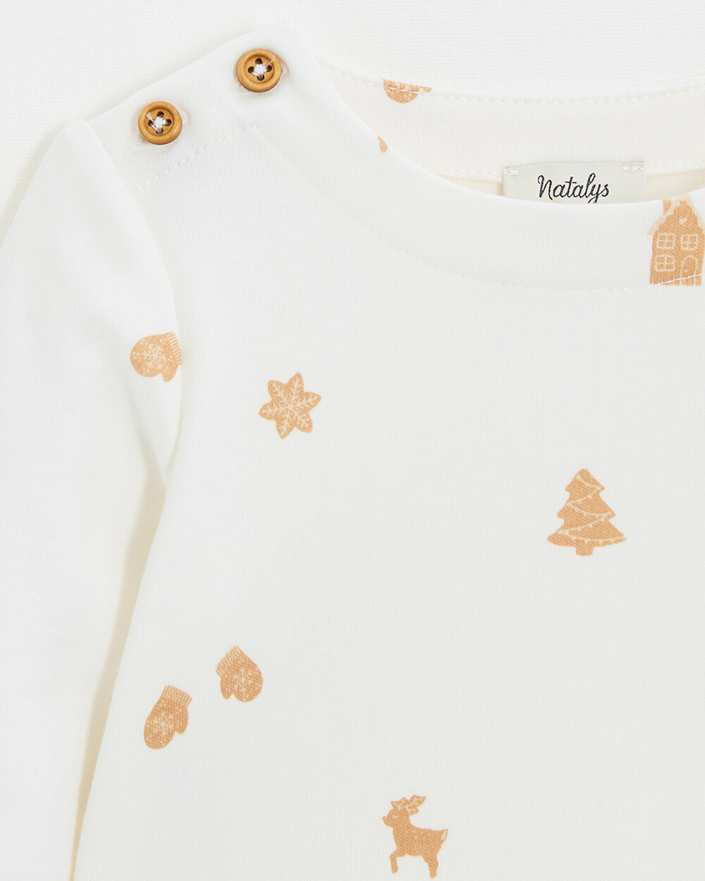T-shirt manches longues imprim&eacute; Imprim&eacute; biscuits  Natalys