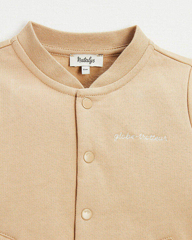Gilet en molleton brodé Coloris camel Natalys
