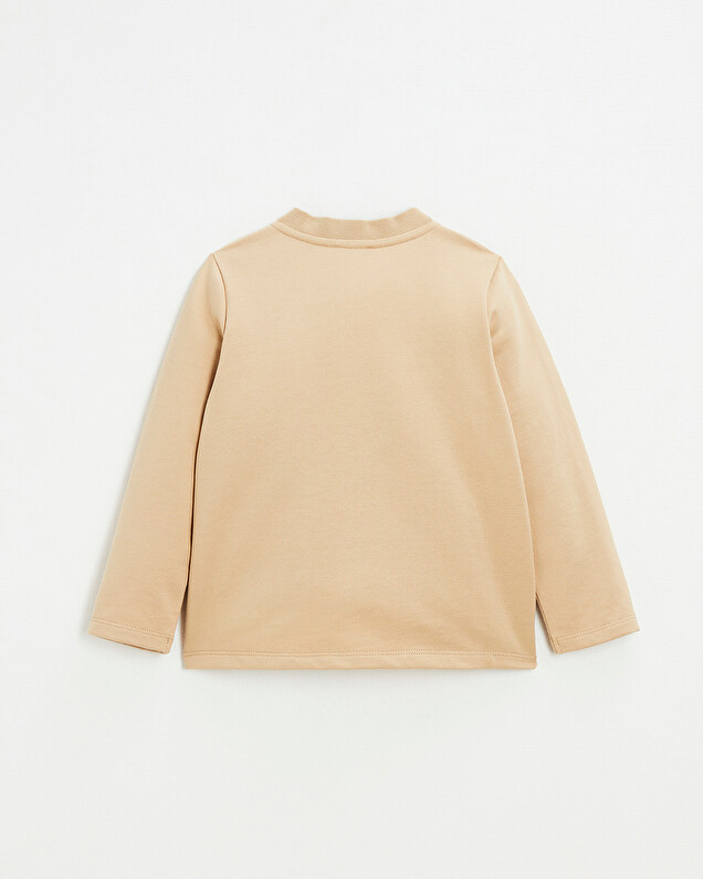 Gilet en molleton brodé Coloris camel Natalys