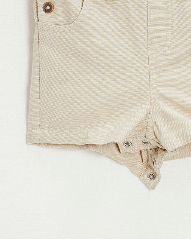 Salopette courte en toile Coloris beige Natalys