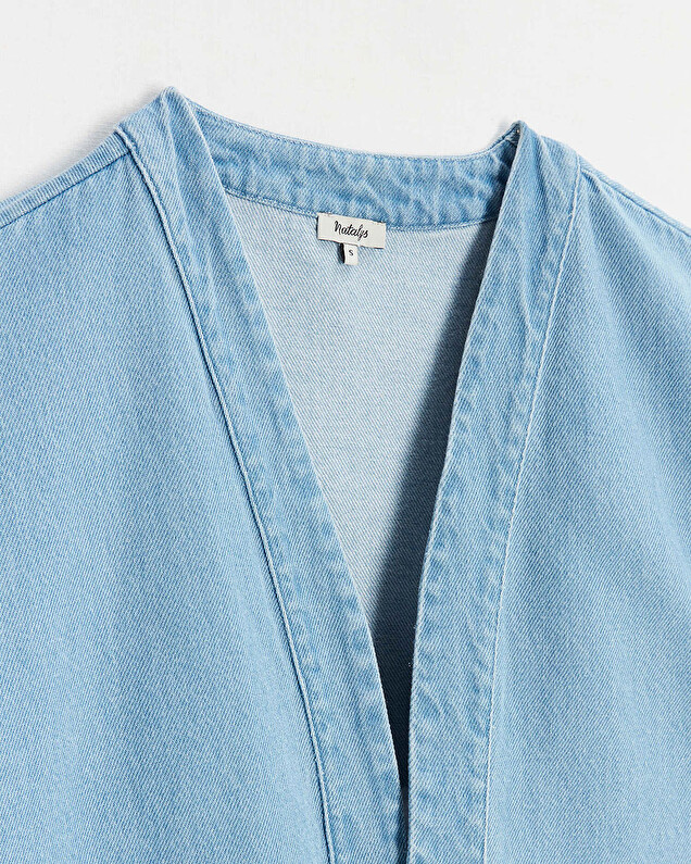 Veste kimono en denim Coloris bleu clair Natalys