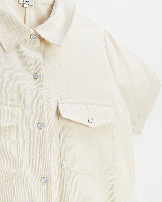 Combinaison longue en twill Coloris beige Natalys