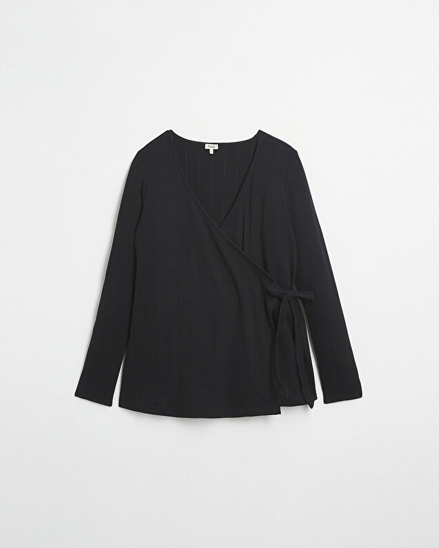 Cardigan cache-coeur en coton Coloris noir Natalys