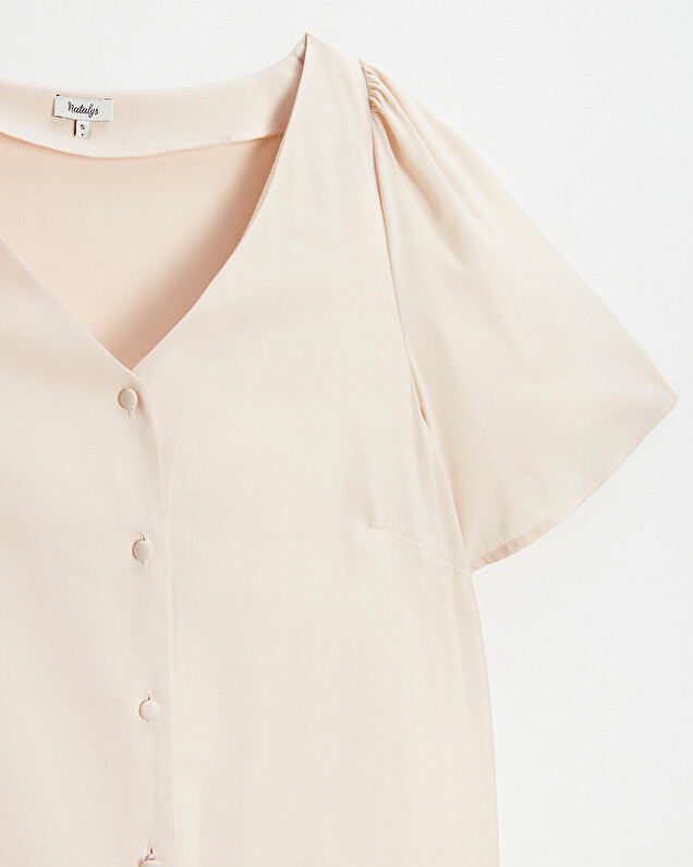 Blouse manches courtes Coloris rose pâle Natalys