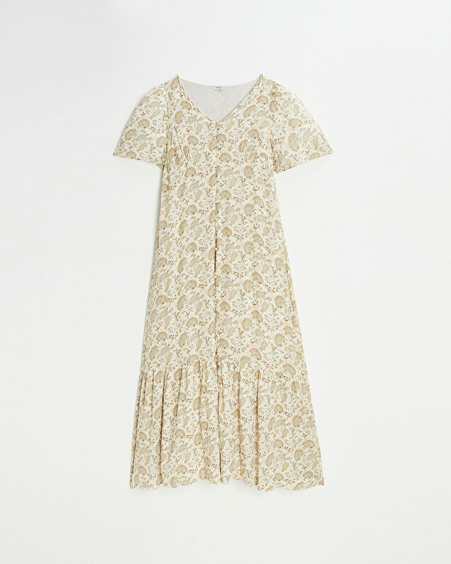 Robe en crêpe Imprimé fleurs indiennes Natalys
