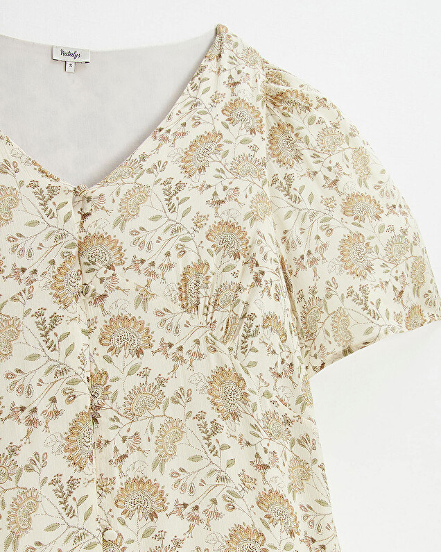 Robe en crêpe Imprimé fleurs indiennes Natalys