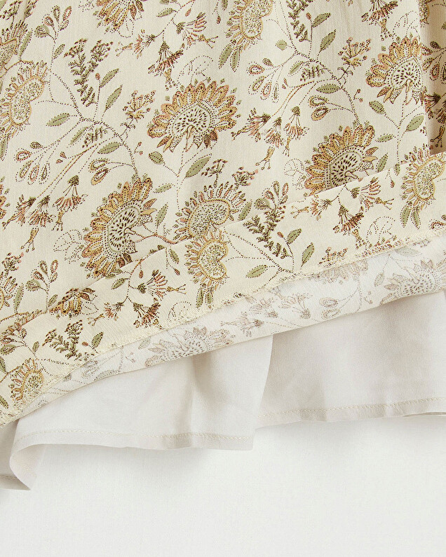 Robe en crêpe Imprimé fleurs indiennes Natalys