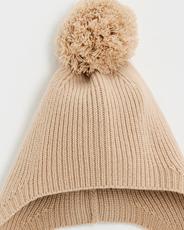 Bonnet en laine mérinos Coloris beige Natalys