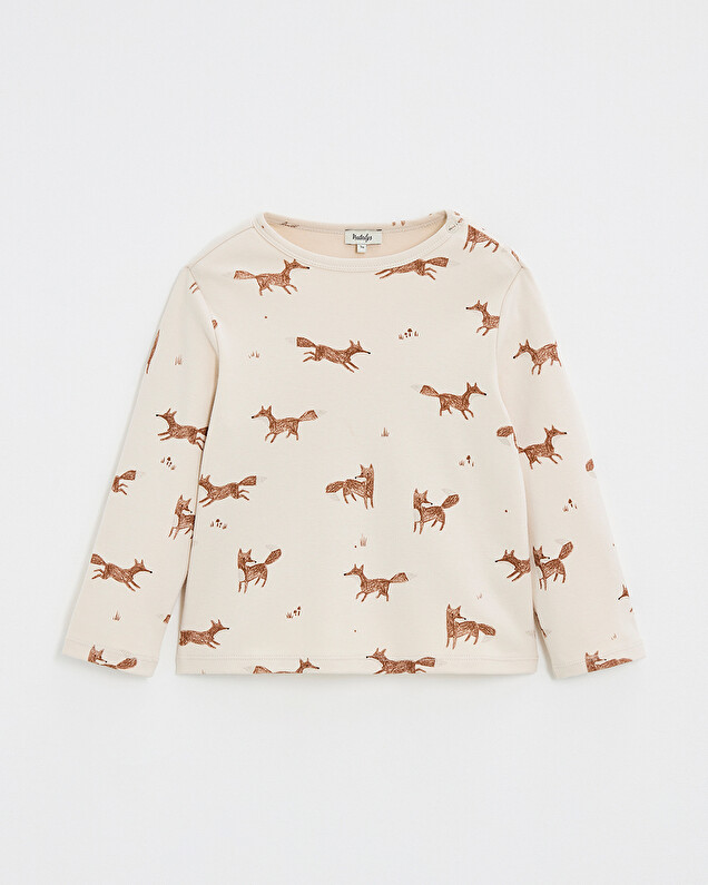T-shirt manches longues imprimé Imprimé renards Natalys