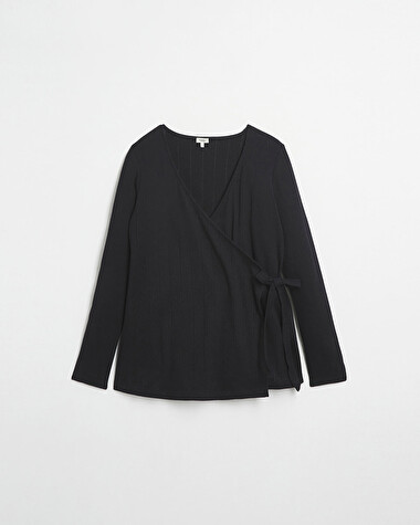 Cardigan cache-coeur en coton Coloris noir  Natalys