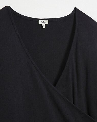Cardigan cache-coeur en coton Coloris noir  Natalys