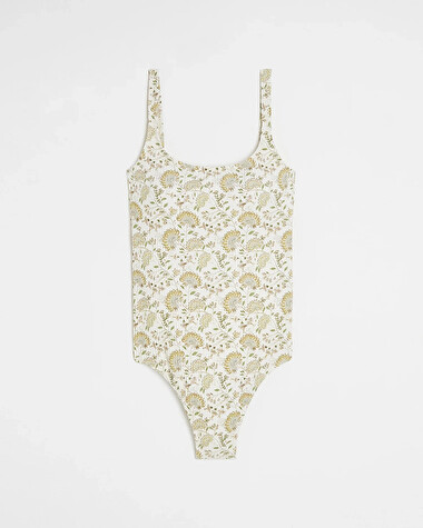 Maillot de bain anti UV Imprim&eacute; fleurs  Cache coeur