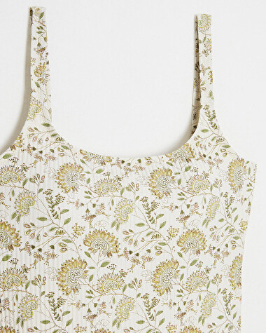 Maillot de bain anti UV Imprim&eacute; fleurs  Cache coeur