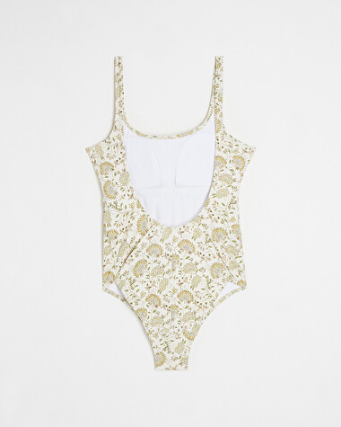 Maillot de bain anti UV Imprim&eacute; fleurs  Cache coeur