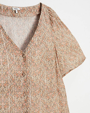 Blouse manches courtes Imprim&eacute; fleurs  Natalys