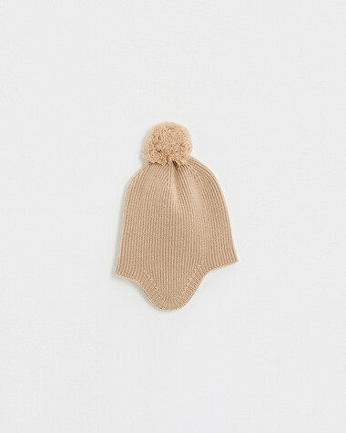 Bonnet en laine m&eacute;rinos Coloris beige  Natalys