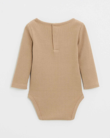 Body manches longues brod&eacute; Coloris caramel  Natalys