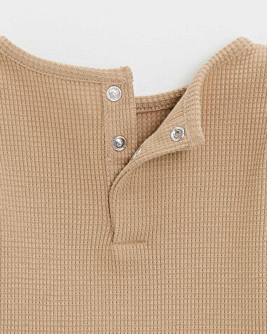 Body manches longues brod&eacute; Coloris caramel  Natalys