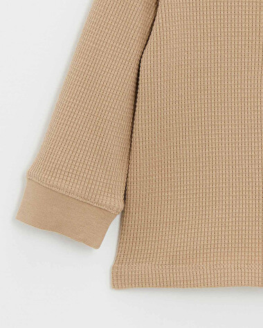 T-shirt manches longues brod&eacute; Coloris caramel  Natalys