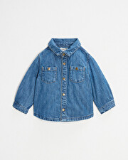 Chemise manches longues denim Coloris bleu  Natalys
